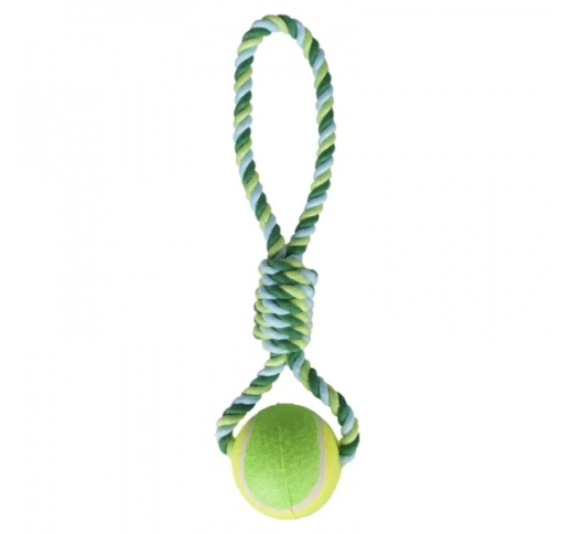 Игрушка для собак веревка с теннисным мячом ø10см x 50см