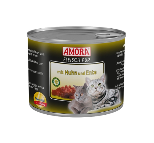 Amora Консервы для кошек - курица и утка 200г