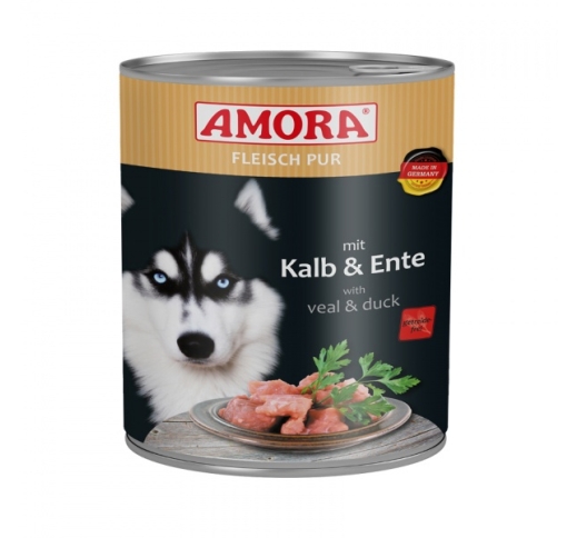 Amora консервы для собак -  теленок и утка 800г