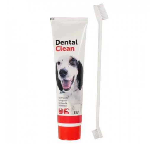 Набор зубная паста и зубная щетка для собак 85г