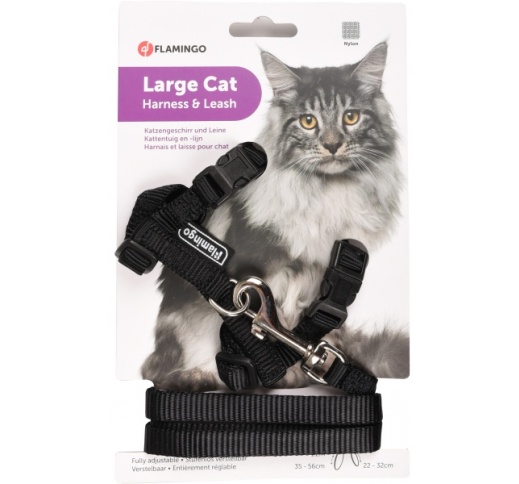 Harness for Big Cats Black 35-56cm