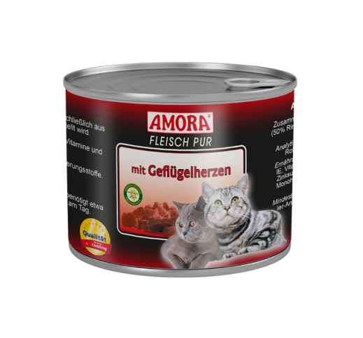 Amora Консервы для кошек - птичье сердце 200г