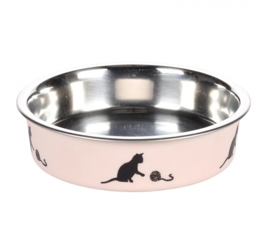 Stainless steel bowl Bella for cats Pink 160ml