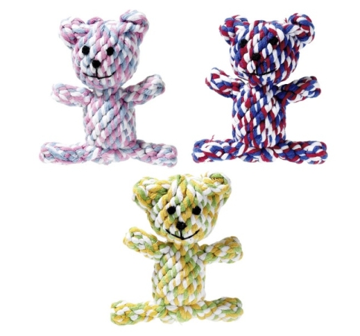 Toy John Bear with Rope for Dogs 11cm