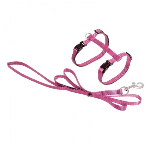 Pink Cat Harness with Leash 110cm
