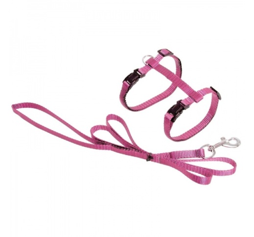 Pink Cat Harness with Leash 110cm