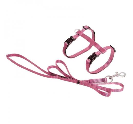 Cat Harness Baby Pink with Leash 110cm