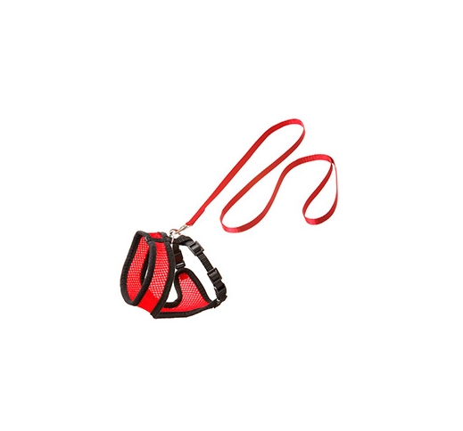 Cat Harness with Leash M 36-48cm Red