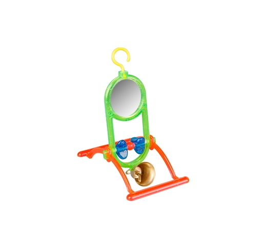 Bird Toy with Mirror and Bell 12x7x16,5cm