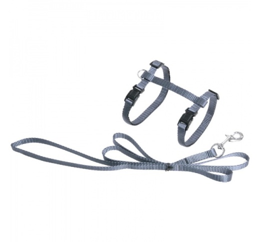 Cat Harness with Leash Grey