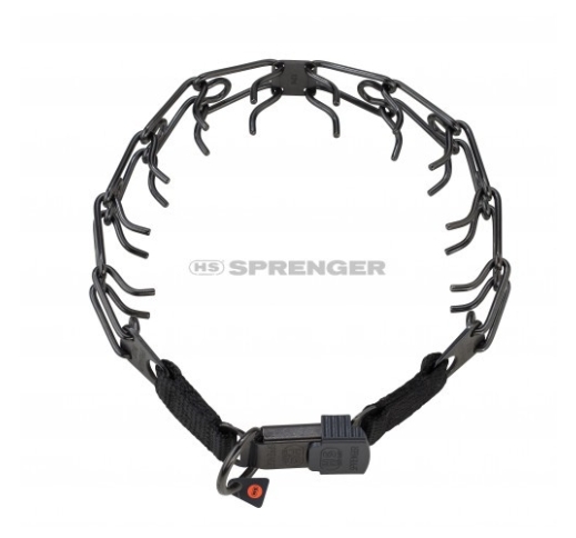 Sprenger Stainless Steel Black Training Collar with Cliclock 2,25mm x 40cm