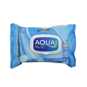 Croci drėgnos servetėlės jautriai odai Aqua+ 40 vnt.