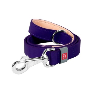 Кожаный поводок, Waudog Classic, Фиолетовый 20мм x 122см