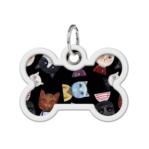 WAUDOG Smart ID Metal Tag (Bone) QR-code "Cats" 28x40mm