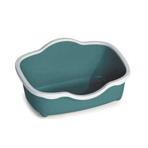 Stefanplast Open Cat Toilet "Tres Chic" White/Green