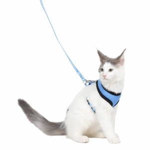 Flamingo Harness For Cats with Leash, Blue 32cm / 36-48cm