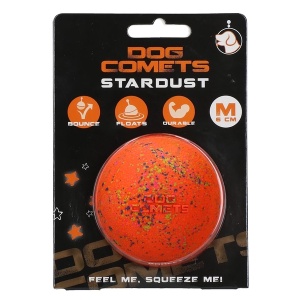 Dog Comets Mänguasi Koerale – pall Stardust, oranž M 6cm (Ujub vees)