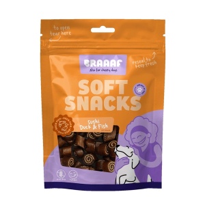 Лакомства для собак Braaaf, мягкие ломтики – Ягнёнок и Рыба, 85 г