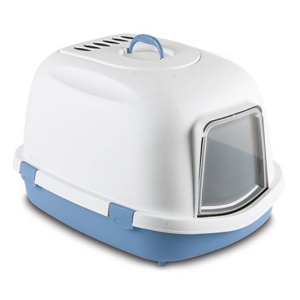 Stefanplast Кошачий туалет "Super Queen" с фильтром Белый/синий