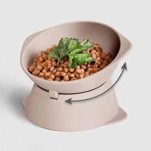 ne&no® Kõrgendatud Silikoonist Kauss Kassile (reguleeritava kaldenurgaga) | Taupe