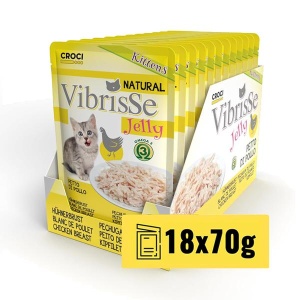 Vibrisse želė kačiukams su vištiena 70 g x 18