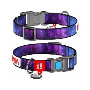 WAUDOG Nylon Dog Collar with QR Passport NASA21, XL 25 mm x 37–58 cm