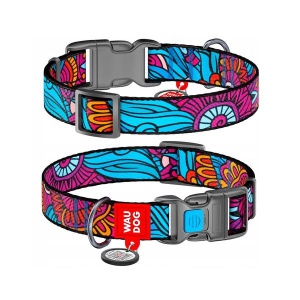 WAUDOG Нейлоновый ошейник для собак с QR-паспортом Summer, 10 мм x 20–30 см