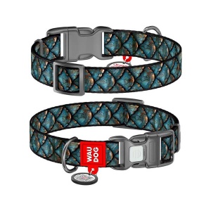 WAUDOG Нейлоновый ошейник для собак с QR-паспортом Scales, M 20 мм x 28–40 см