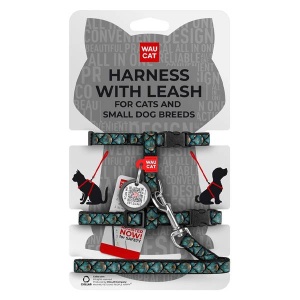 WAUCAT Nailonist Traksid Kassile / Väikesele Koerale Jalutusrihma ja QR-passiga Scales, 10mm