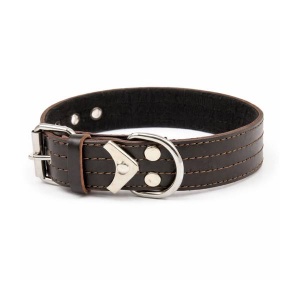 Onega Dog Collar, Leather and Nylon, 40mm x 65cm