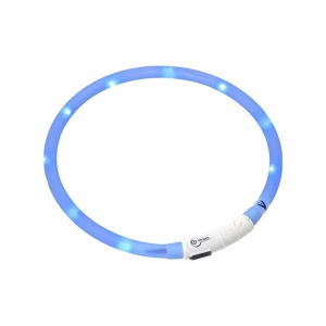 Flamingo LED Vilkuv Kaelarihm Koerale "Visio Light", Sinine 20-70cm