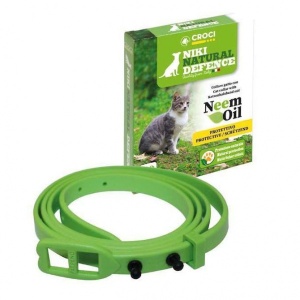 Niki Natural Defence Looduslik Puugi- ja Kirbukaelarihm Kassile Neemiõliga 30cm