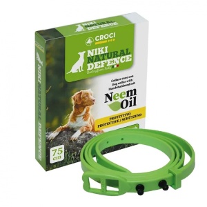 Niki Natural Defence Looduslik Puugi- ja Kirbukaelarihm Koerale Neemiõliga 75cm