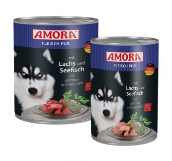 Amora Canned Dog Food (Salmon and Seafish) 800g