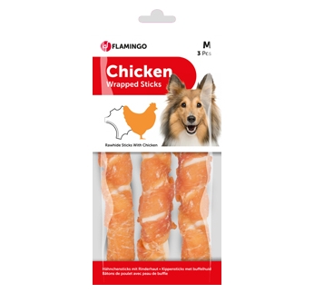 Rawhide with Chicken 3pcs 17cm